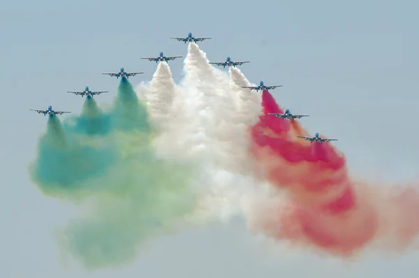 Італійський demoteam Frecce Tricolori — стокове фото