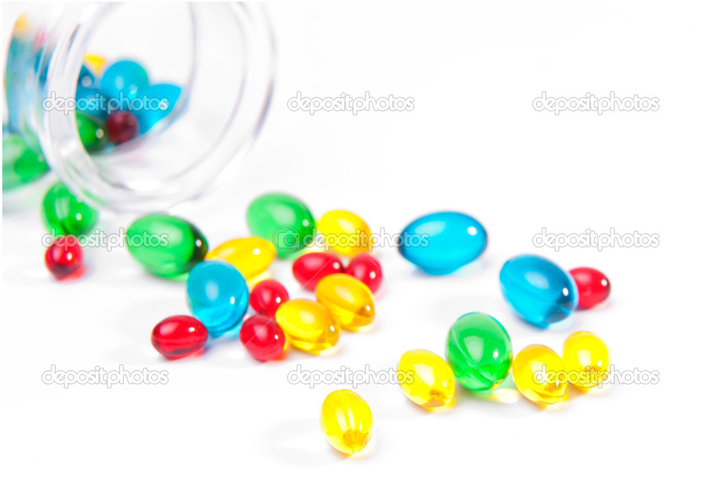 Colorful tablets with capsules