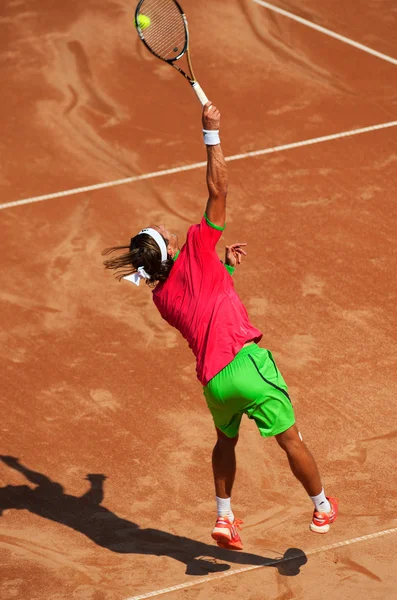 Tennis player in action during BRD Nastase Tiriac Trophy — Stock Photo, Image