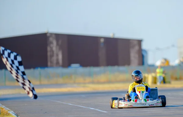 Piloto competindo no Campeonato Nacional de Karting 2012 — Fotografia de Stock