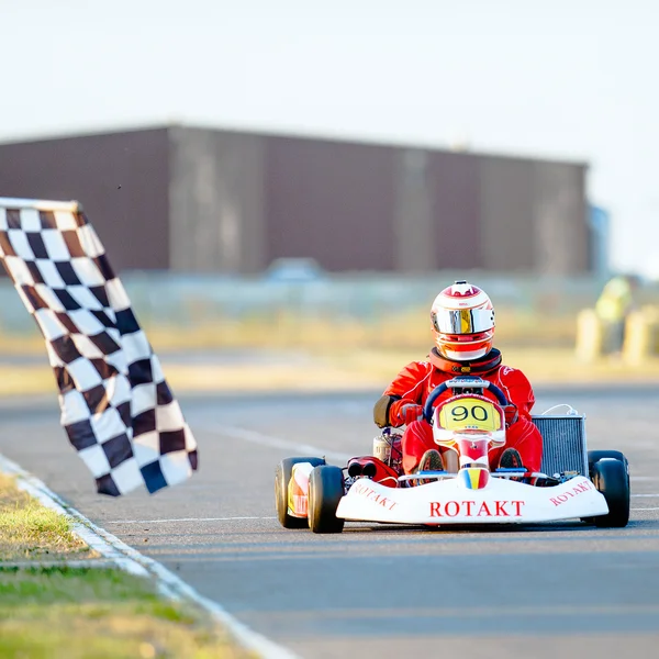 Pilot nimmt an der nationalen Kartmeisterschaft 2012 teil — Stockfoto