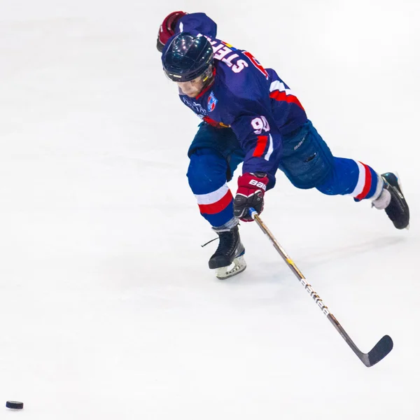 Ishockeyspelare under steaua rangers vs corona brasov — Stockfoto
