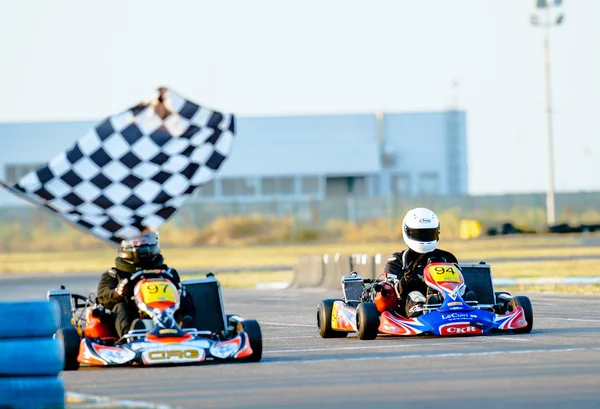 Piloti kart in competizione — Foto Stock