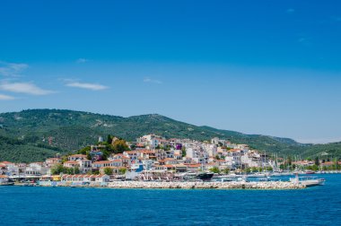 View skiathos town ve liman Yunanistan