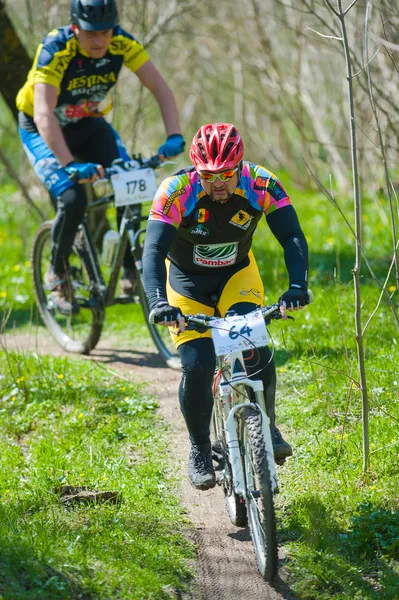 GALATI, ROMANIA - APRIL 06: Unknown racer on the competition of — Stock Photo, Image