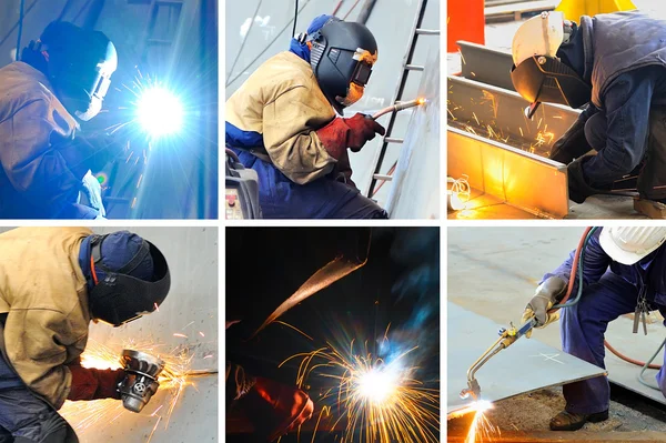 Welding collage — Stock Photo, Image