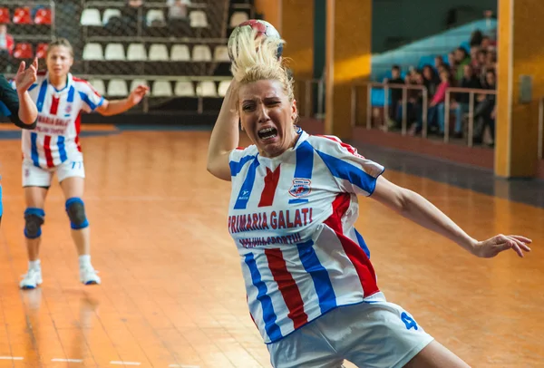 Jogadores de handebol não identificados — Fotografia de Stock