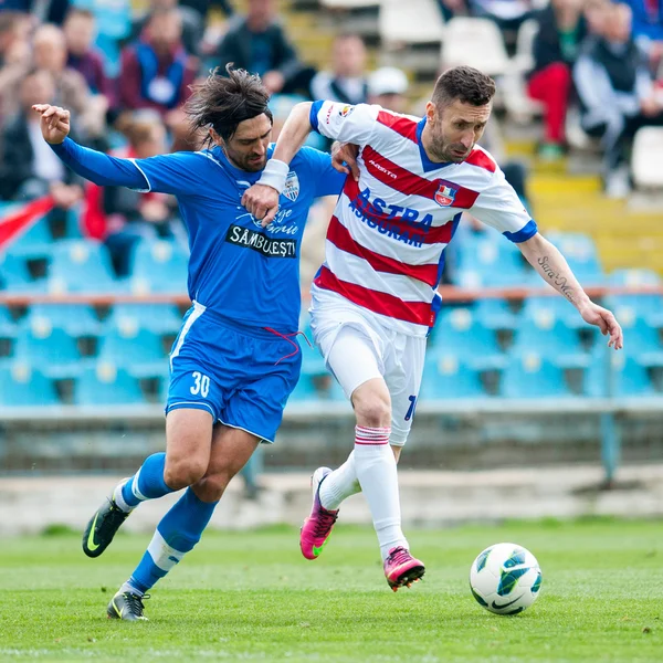 Unknown football players performs — Stock Photo, Image