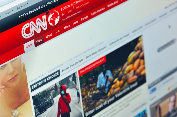 Photo of CNN homepage on a monitor screen — Stock Photo, Image