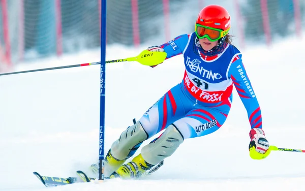 Unidentified participant of ski race — Stock Photo, Image