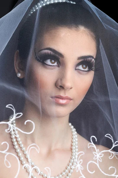 Beautiful bride in studio shooting — Stock Photo, Image