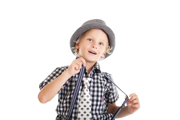 Niño aislado sobre fondo blanco — Foto de Stock