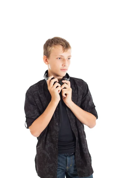 European guy wearing a black shirt — Stock Photo, Image