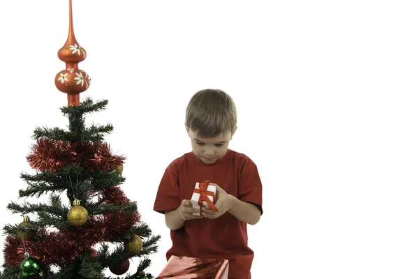 Boy with gifts — Stock Photo, Image