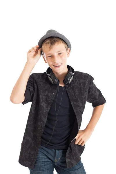 European guy wearing a black shirt — Stock Photo, Image