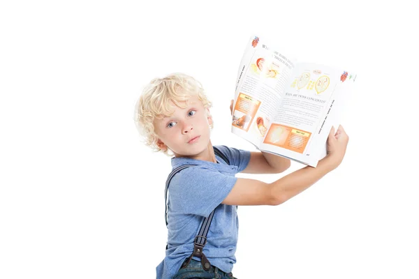 Söt pojke med bok — Stockfoto