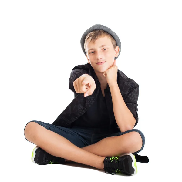 Guy sitting on the floor — Stock Photo, Image