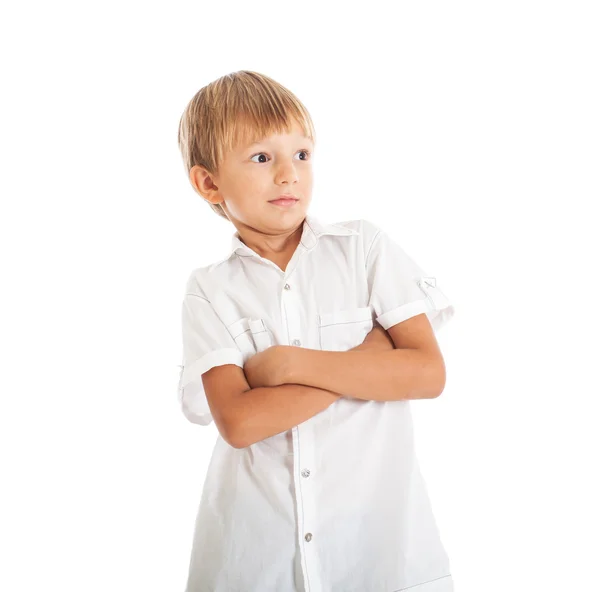 Boy on white background — Stock Photo, Image