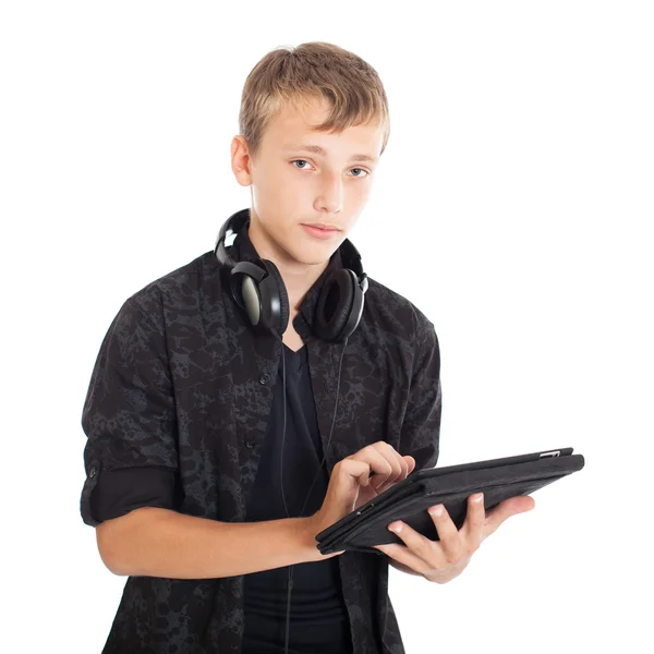 European guy wearing a black shirt — Stock Photo, Image