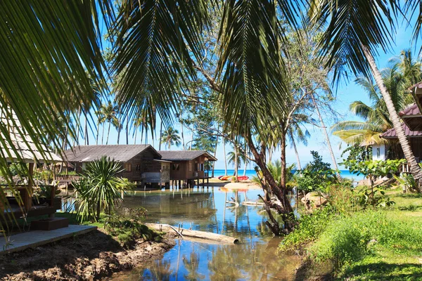 Hotel en palmeras —  Fotos de Stock