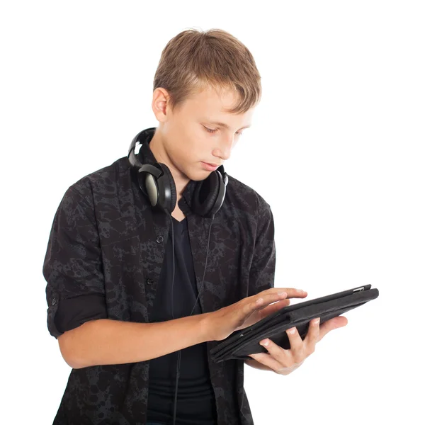 European guy wearing a black shirt — Stock Photo, Image