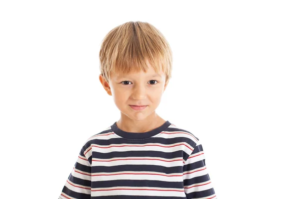 Menino em uma camiseta listrada — Fotografia de Stock