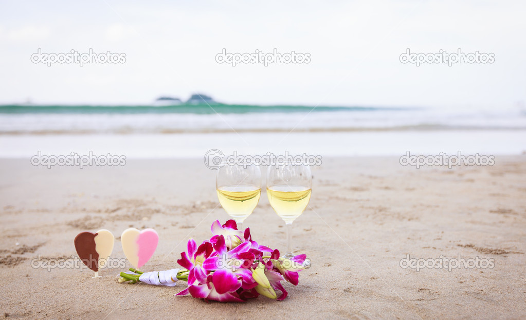 Bouquet on a beach