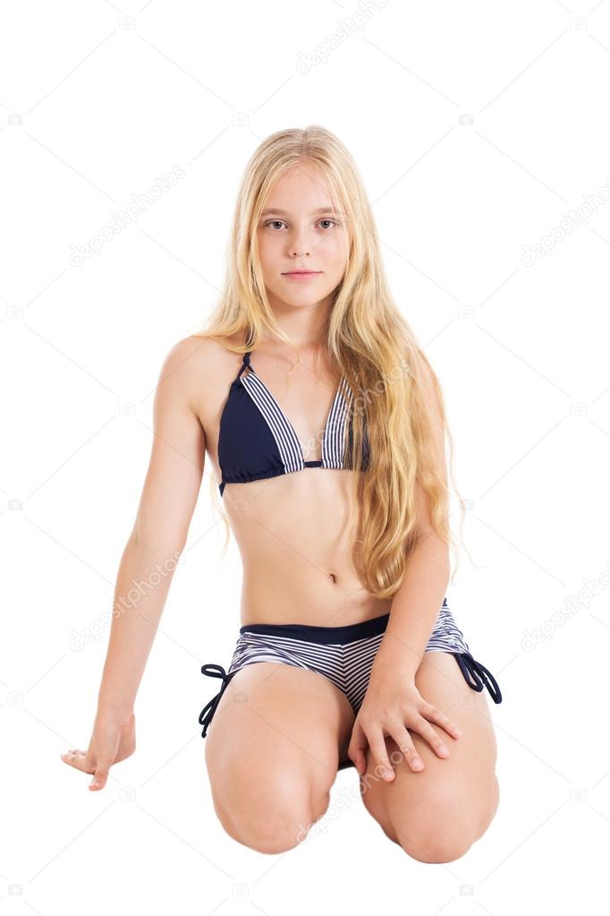 girl wearing swimming costume