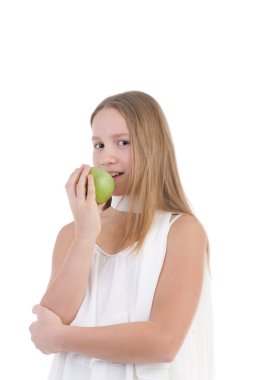 bir elma ile kız