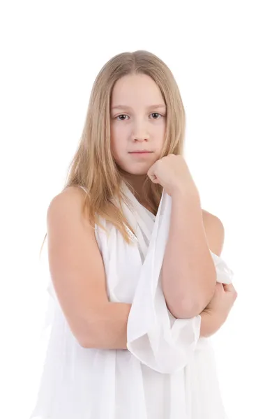 Fille dans une robe blanche — Photo