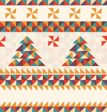 kartı ile geometrik Noel ağacı