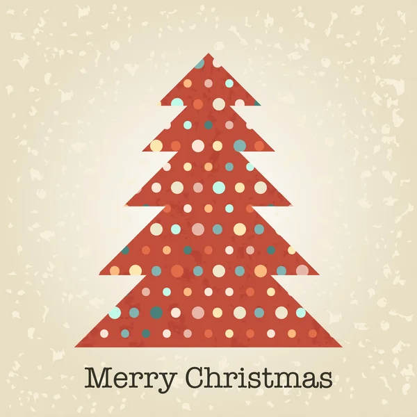 Cartão vintage com árvore de Natal — Vetor de Stock