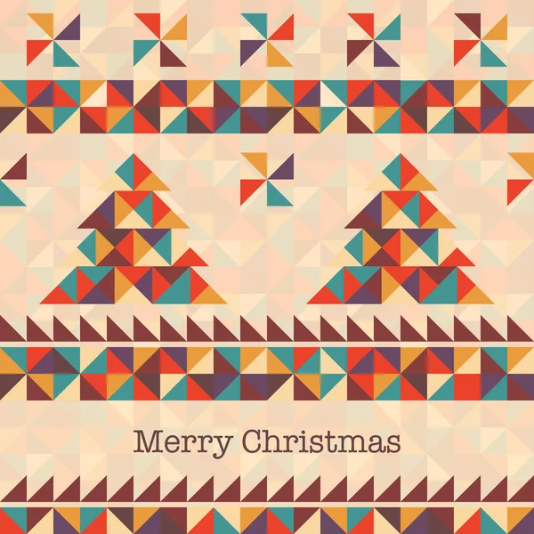 Card with geometric Christmas tree — Stock Vector