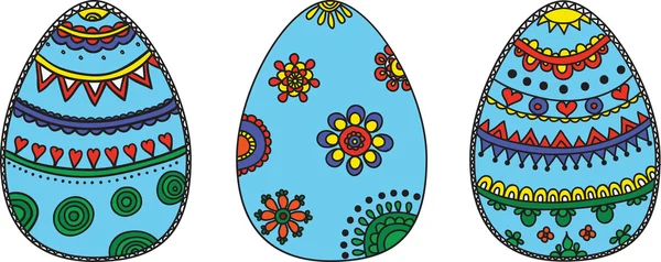 一套色彩艳丽的复活节彩蛋 — 图库矢量图片