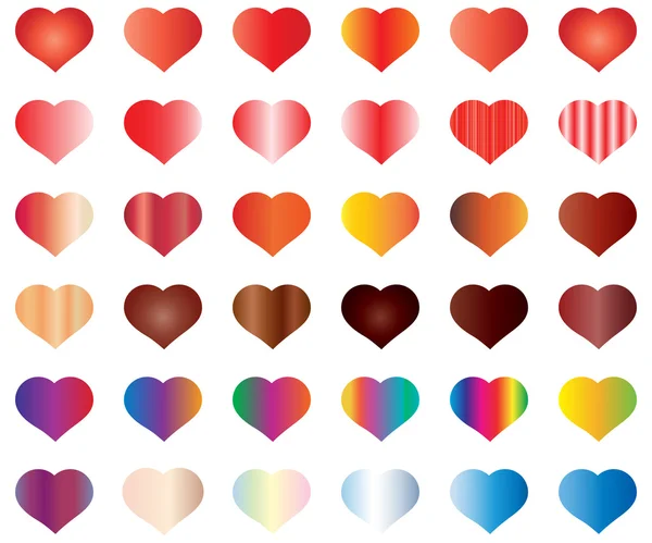 Colorful hearts set — Stock Vector