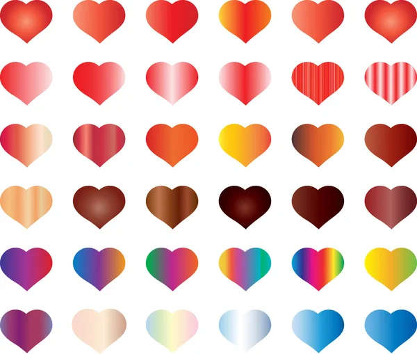 Conjunto de corazones coloridos — Archivo Imágenes Vectoriales
