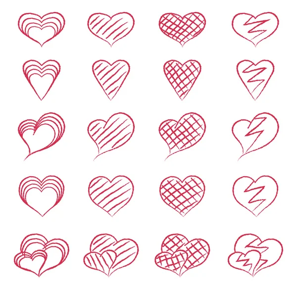 Coeurs réglés pour le design — Image vectorielle