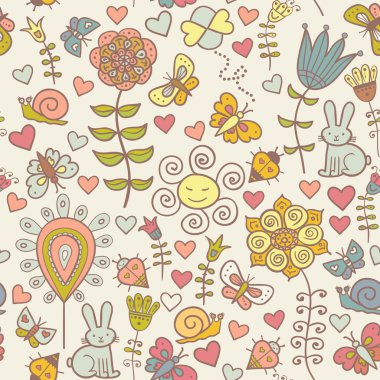 Renkli çiçek desenli.