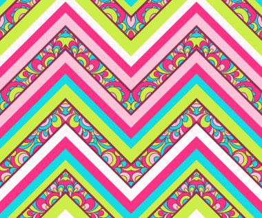 renkli zig zag deseni