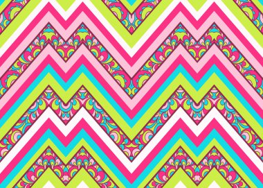 renkli zig zag deseni