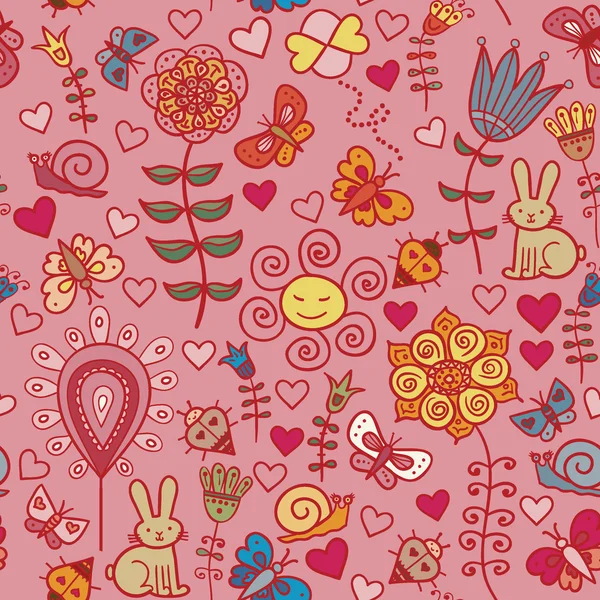 Colorful floral seamless pattern — Stock Vector