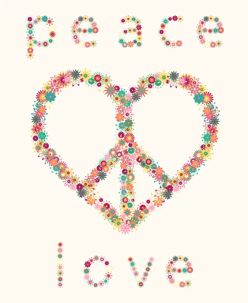 Corazón y Pacífico de letras florales — Vector de stock