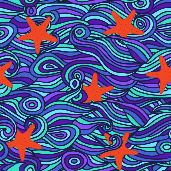 波と海の星 — ストックベクタ