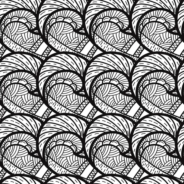 Motif floral noir et blanc — Image vectorielle