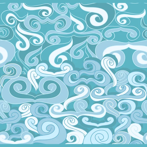 Wave hand-drawn pattern — Stock Vector