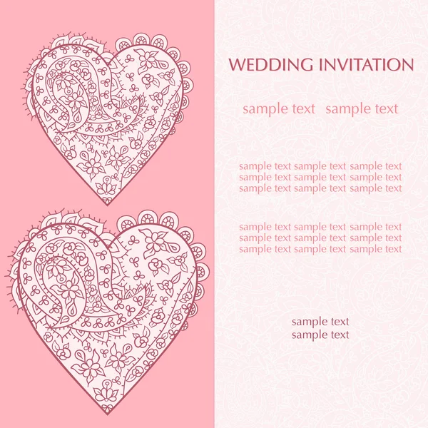 Tarjeta de invitación de boda — Vector de stock