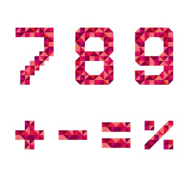 geometrik tarzı yazı, renkli vektör harfler.