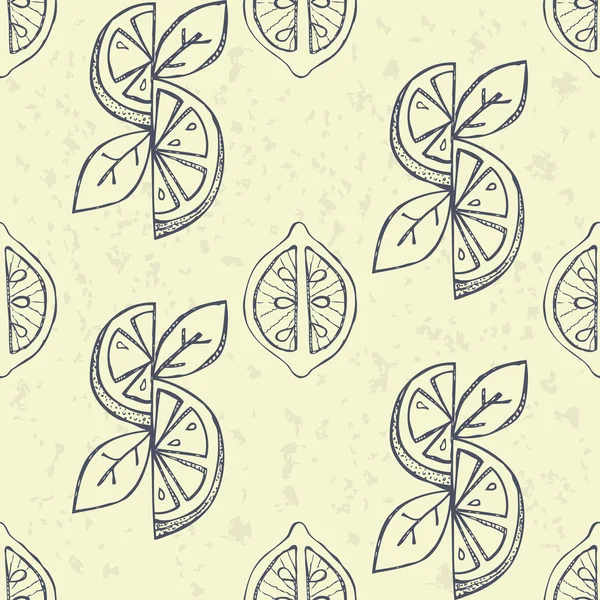 Citron fond sans couture — Image vectorielle