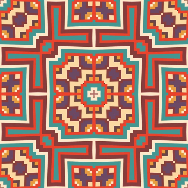 Бесшовный красочный ацтекский узор — стоковый вектор