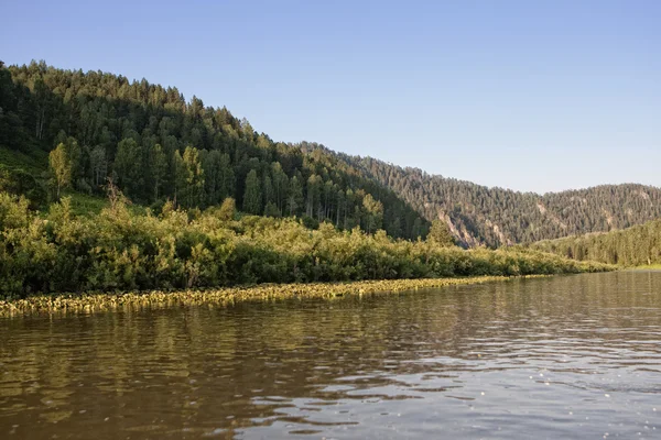 The river Mrassu, boat — Stock Photo, Image